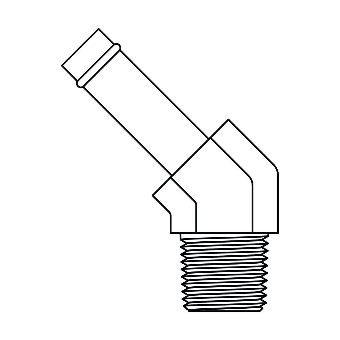 4503 - 16 - 12 Beaded Hose to Pipe Elbow 45 - GetHydraulics.com