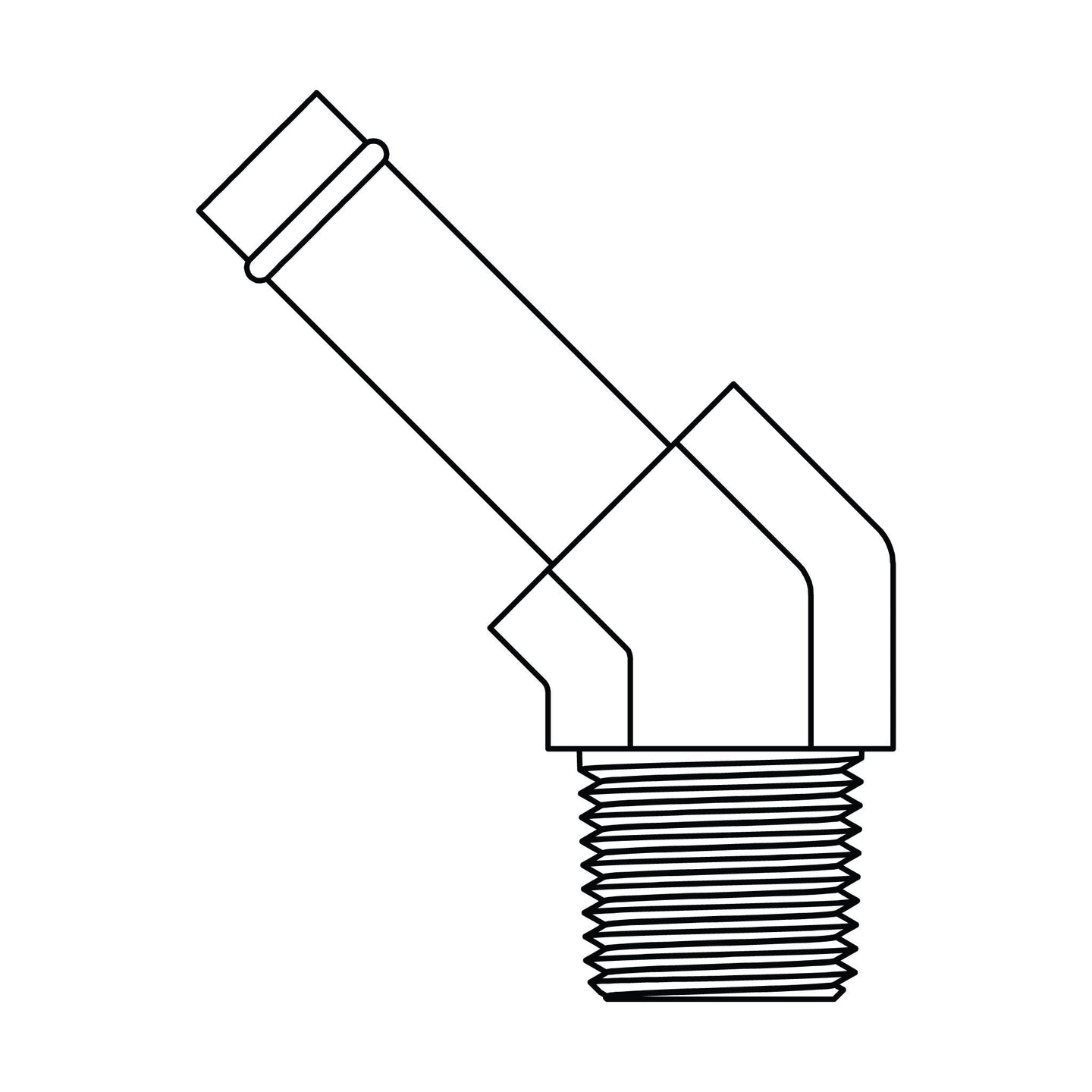 4503 - 20 - 20 Beaded Hose to Pipe Elbow 45 - GetHydraulics.com