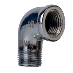 45161LFCP 90 deg Street Elbow, 1/4 in FPT x 1/4 In MPT, Bronze, Chrome-Plated