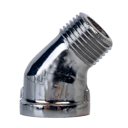45202LFCP 45 deg Street Elbow, 3/8 in FNPT x 3/8 in MNPT, Bronze, Chrome - Plated - GetHydraulics.com