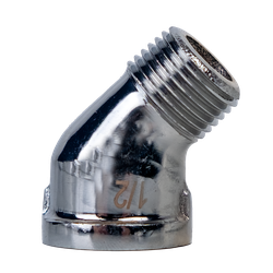 45201LFCP 45 deg Street Elbow, 1/4 in FNPT x 1/4 In MNPT, Bronze, Chrome-Plated