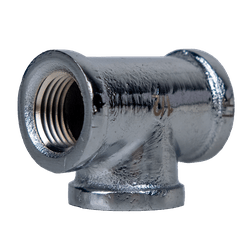 45255LFCP Tee, 1 in FPT x 1 in FPT x 1 in FPT, Bronze, Chrome - Plated - GetHydraulics.com