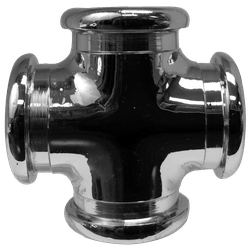 45392LFCP Cross, 3/8 in FIP x 3/8 in FIP x 3/8 in FIP x 3/8 in FIP, Bronze, Chrome - Plated - GetHydraulics.com