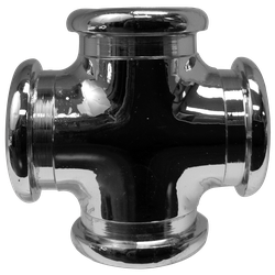 45394LFCP Cross, 3/4 in FIP x 3/4 in FIP x 3/4 in FIP x 3/4 in FIP, Bronze, Chrome-Plated