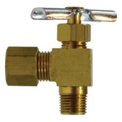 46012 90 deg Needle Valve, 1/4 x 1/4 in Nominal, Compression x MPT, 150 psi Pressure - GetHydraulics.com