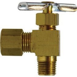 46013 Needle Valve, 5/16 x 1/8 in Nominal, Compression x MPT, 150 psi Pressure, Brass Body - GetHydraulics.com