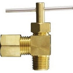 46014 Needle Valve, 5/16 x 1/4 in Nominal, Compression x MPT, 150 psi Pressure, Brass Body - GetHydraulics.com
