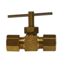 46023 Needle Valve, 3/8 in Nominal, Compression, 150 psi Pressure, Brass Body - GetHydraulics.com