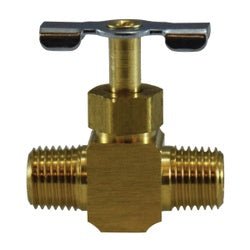 46051 Needle Valve, 1/4 x 1/4 in Nominal, MIP x MIP, 150 psi Pressure, - 45 to 250 deg F - GetHydraulics.com