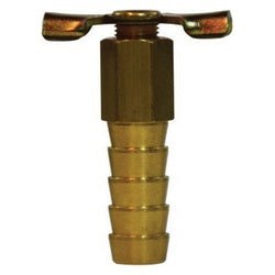 46076 Drain Cock with Long Internal Seat, 3/8 in Nominal Pipe, Hose Barbed, Brass Body - GetHydraulics.com