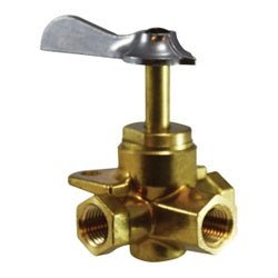 46252 Side Outlet Ball Valve with 360 deg Click, 3/8 x 3/8 x 3/8 in Nominal, 3 - Port/Way, Brass Body - GetHydraulics.com