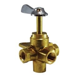 46257 Bottom Outlet Ball Valve with Less Click, 1/4 x 1/4 x 1/4 x 1/4 in Nominal, 4 - Port/Way - GetHydraulics.com