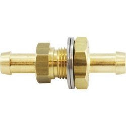 46540 Bulkhead Connector, 5/16 in Hose Barbed x 5/16 in Hose Barbed, Brass - GetHydraulics.com