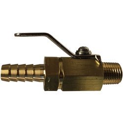 46987 Miniature Ball Valve with Handle and Nut, 3/8 x 1/4 in Nominal, Hose Barbed x MIP - GetHydraulics.com