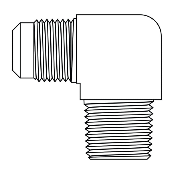 49 - 08 - 08 SAE 45° Tube to Pipe Elbow 90°, Brass - GetHydraulics
