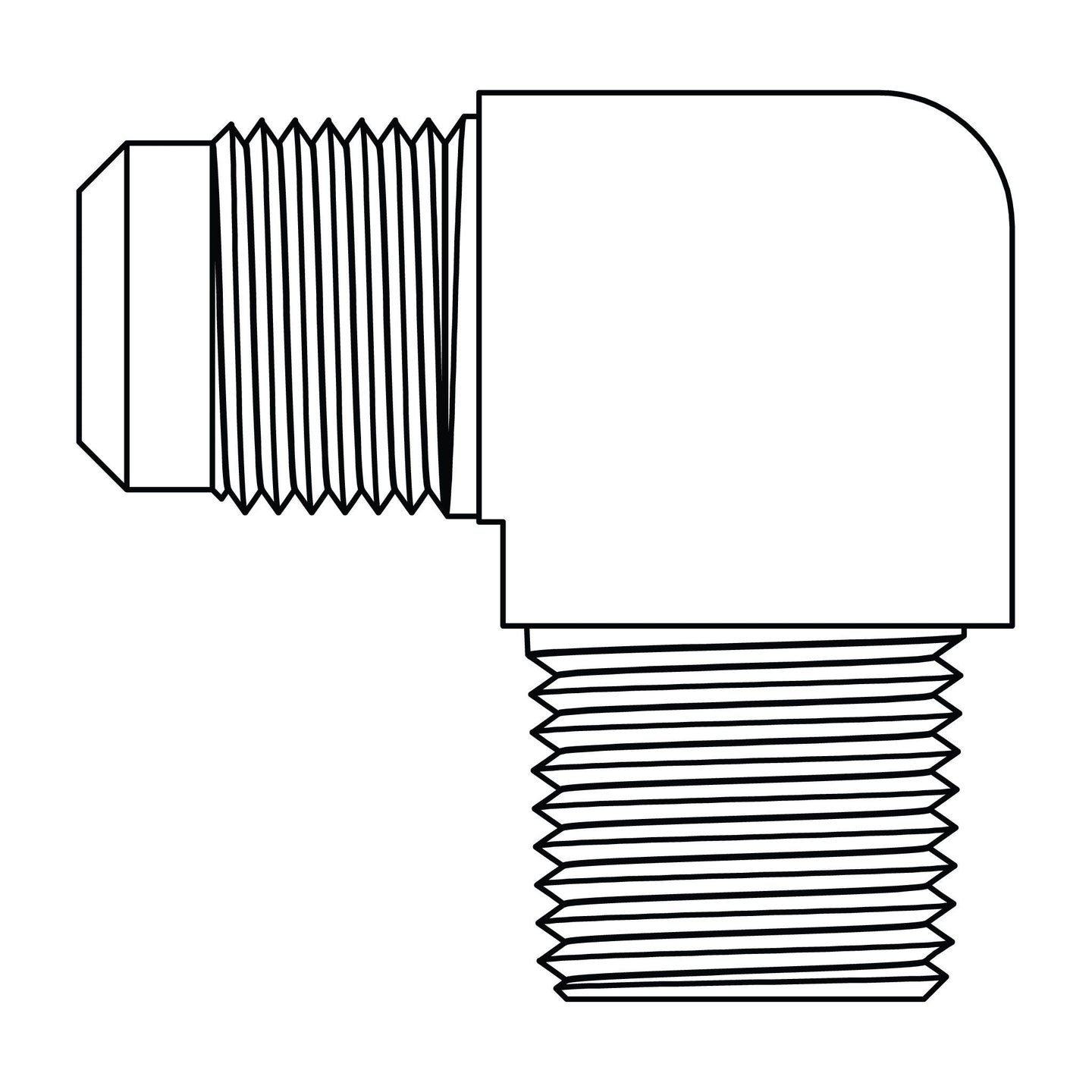 49 - 10 - 12 SAE 45° Tube to Pipe Elbow 90°, Brass - GetHydraulics