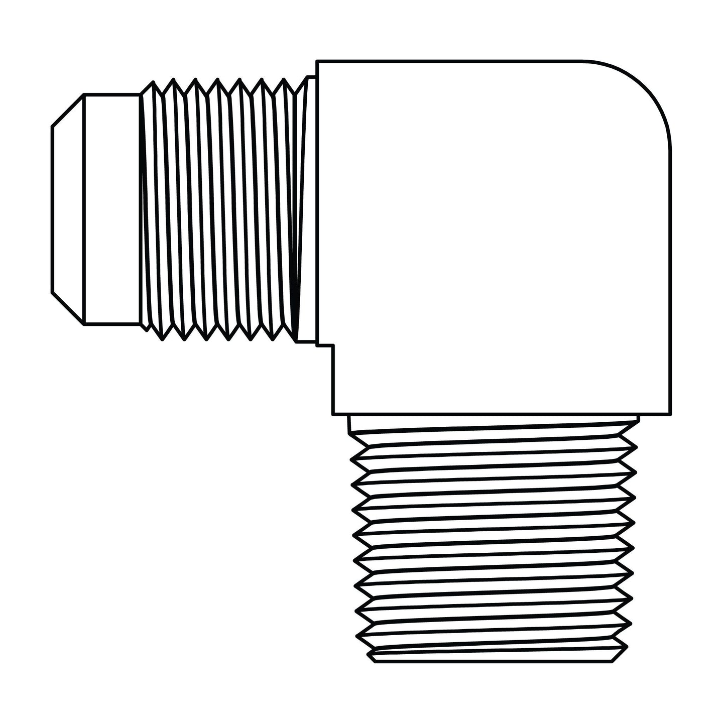 49-05-08 SAE 45° Tube to Pipe Elbow 90°, Brass