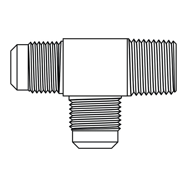 51 - 03 - 02 - 03 SAE 45° Tube to Pipe Run Tee, Brass - GetHydraulics