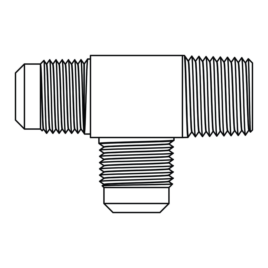 51 - 04 - 04 - 04 SAE 45° Tube to Pipe Run Tee, Brass - GetHydraulics