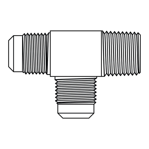 51-04-04-04 SAE 45° Tube to Pipe Run Tee, Brass