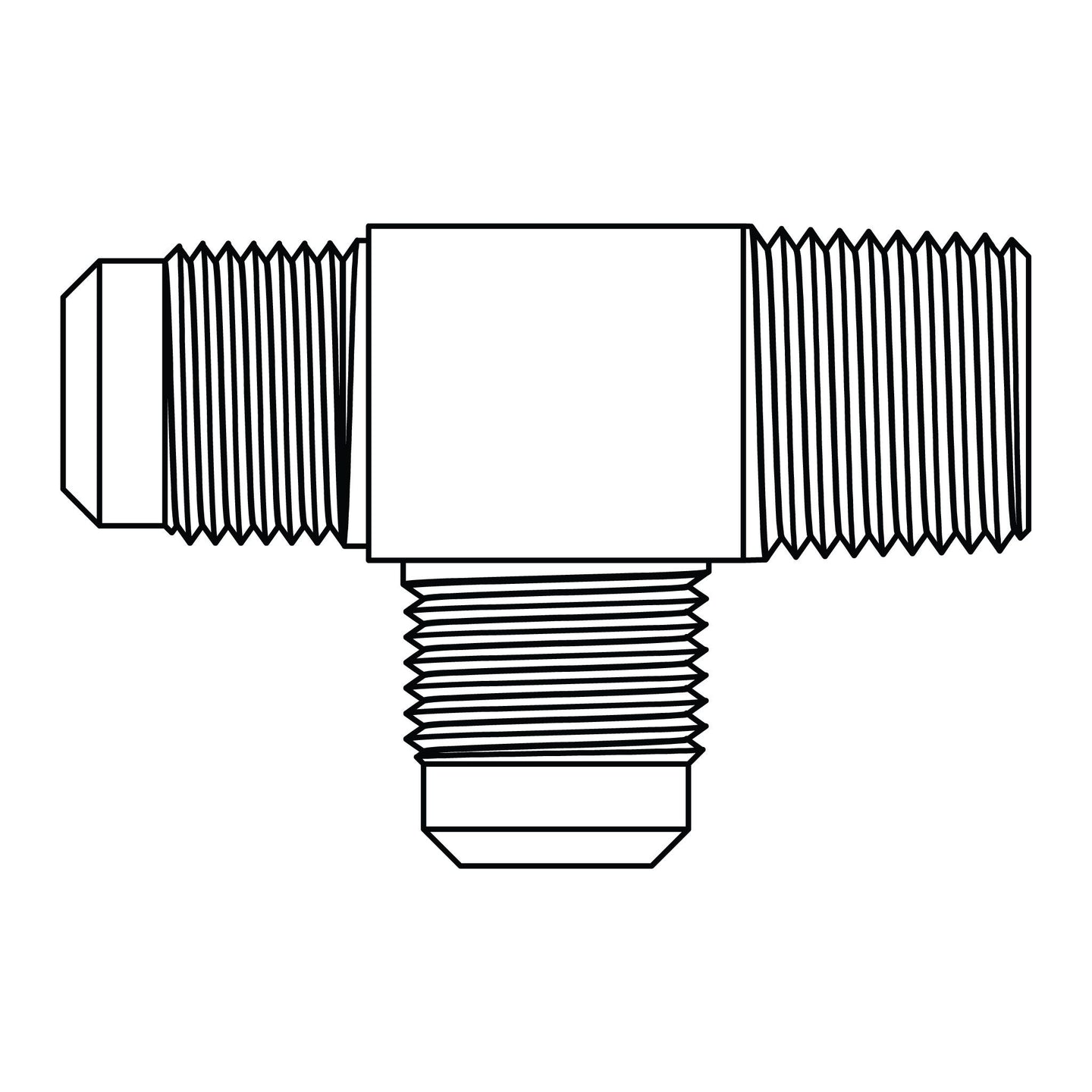 51-04-02-04 SAE 45° Tube to Pipe Run Tee, Brass
