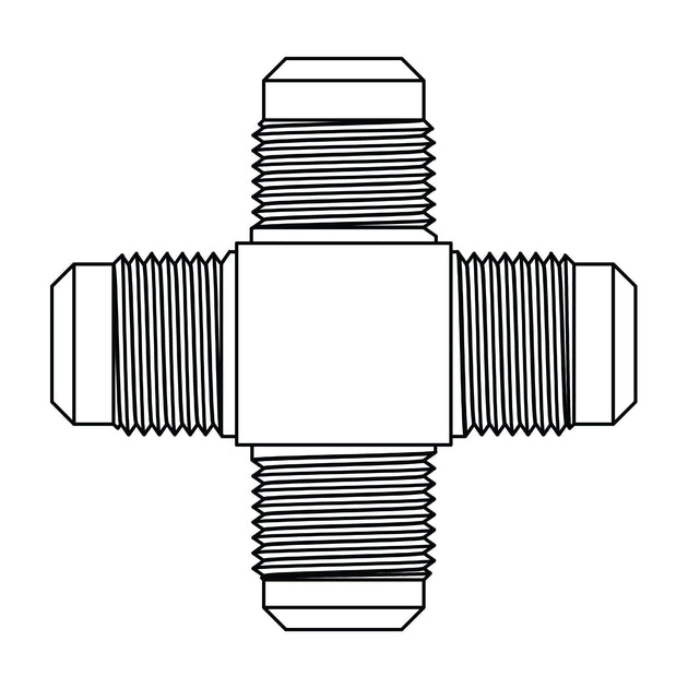 52 - 05 - 05 - 05 - 05 SAE 45 Tube Union Cross, Brass - GetHydraulics.com