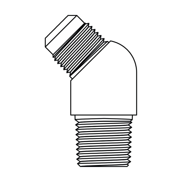 54 - 04 - 02 SAE 45 Tube to Pipe Elbow 45 , Brass - GetHydraulics.com