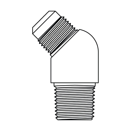 54 - 08 - 06 SAE 45° Tube to Pipe Elbow 45°, Brass - GetHydraulics