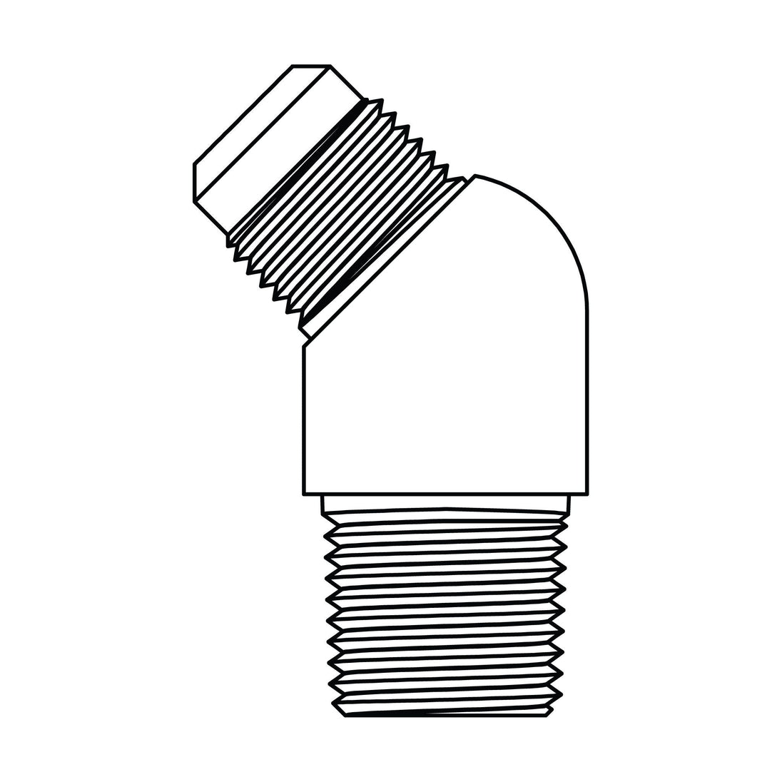 54 - 10 - 08 SAE 45° Tube to Pipe Elbow 45°, Brass - GetHydraulics