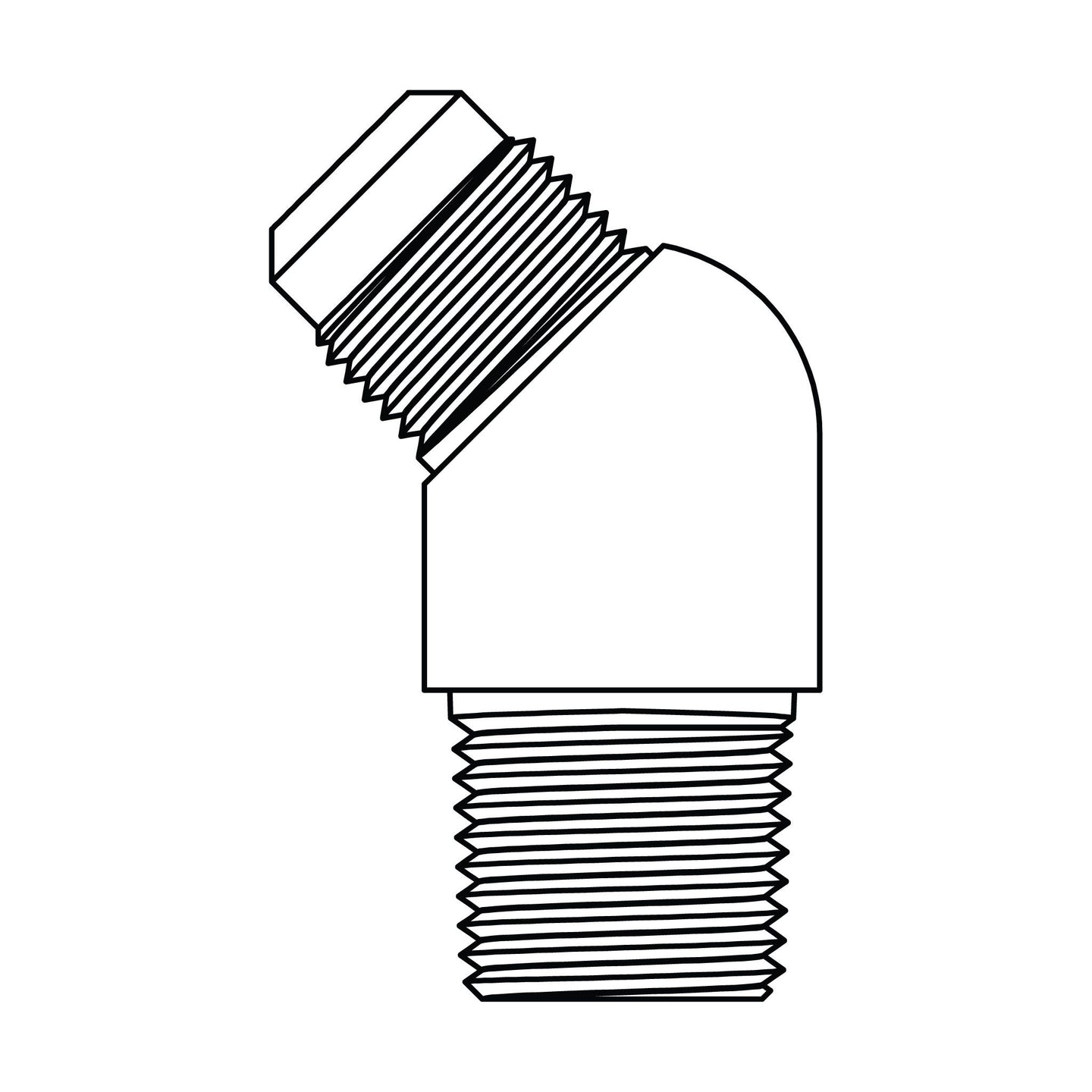 54-06-08 SAE 45° Tube to Pipe Elbow 45°, Brass