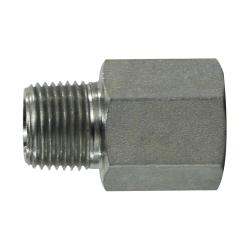 540522 Pipe Connector, 1/8 - in Male NPTF x 1/8 - in Female NPTF, Steel - GetHydraulics.com