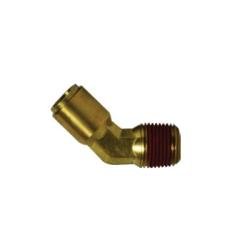 540608A 45 deg Elbow, 3/8 in Push - In x 1/2 in MNPTF, Brass - GetHydraulics.com