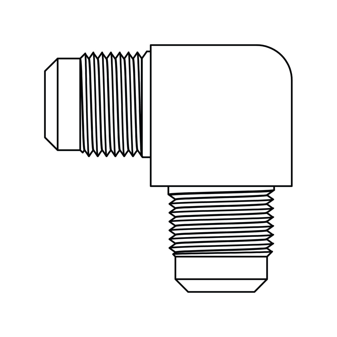 55-02-02 SAE 45° Tube Union Elbow 90°, Brass