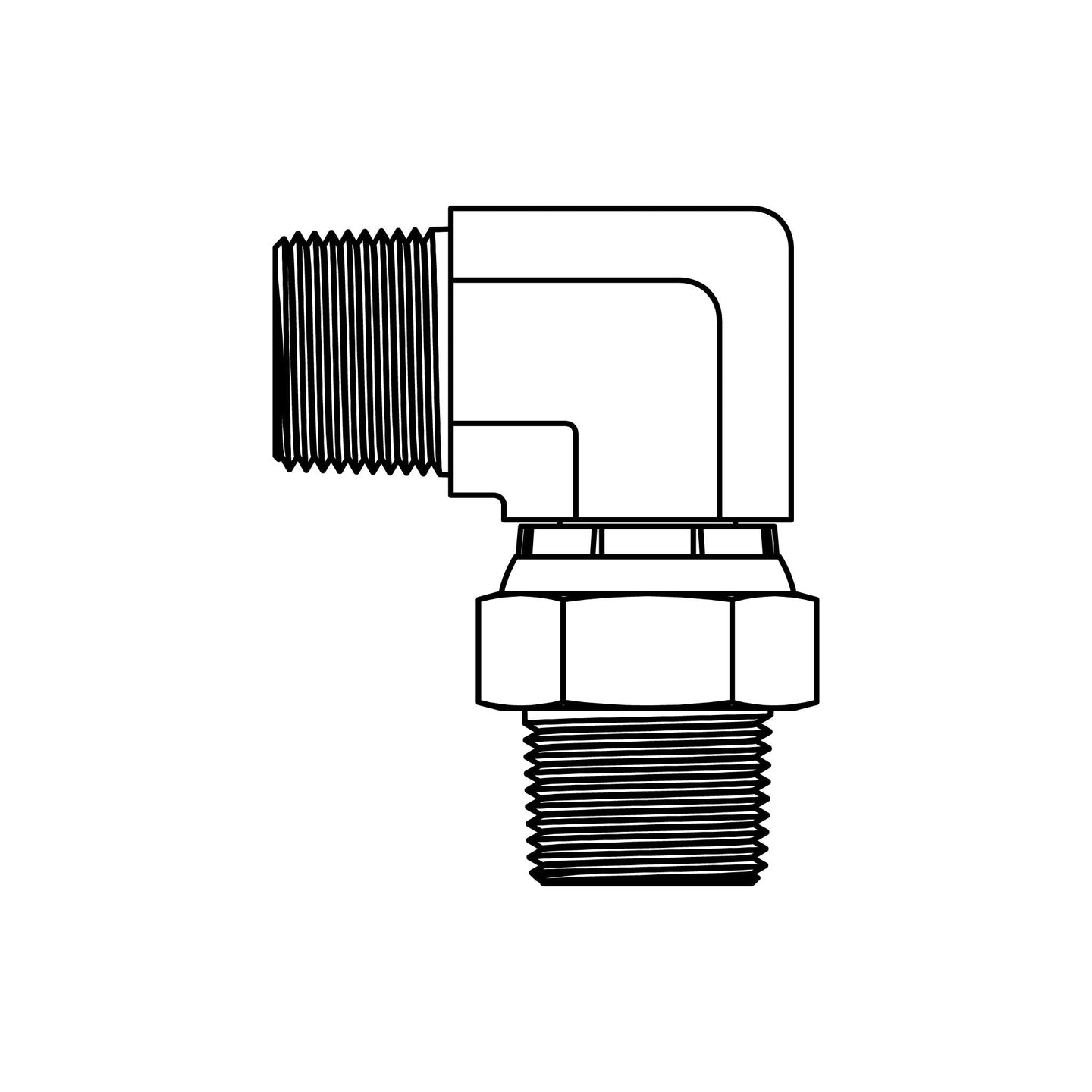 5500 - S - 06 - 06 Pipe Swivel Elbow 90 - GetHydraulics.com