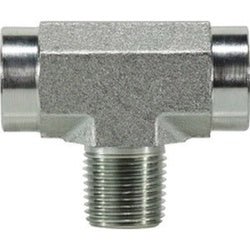 560488 Branch Tee, 1/2 in Female Pipe x 1/2 in Female Pipe x 1/2 in Male Pipe, Steel - GetHydraulics.com