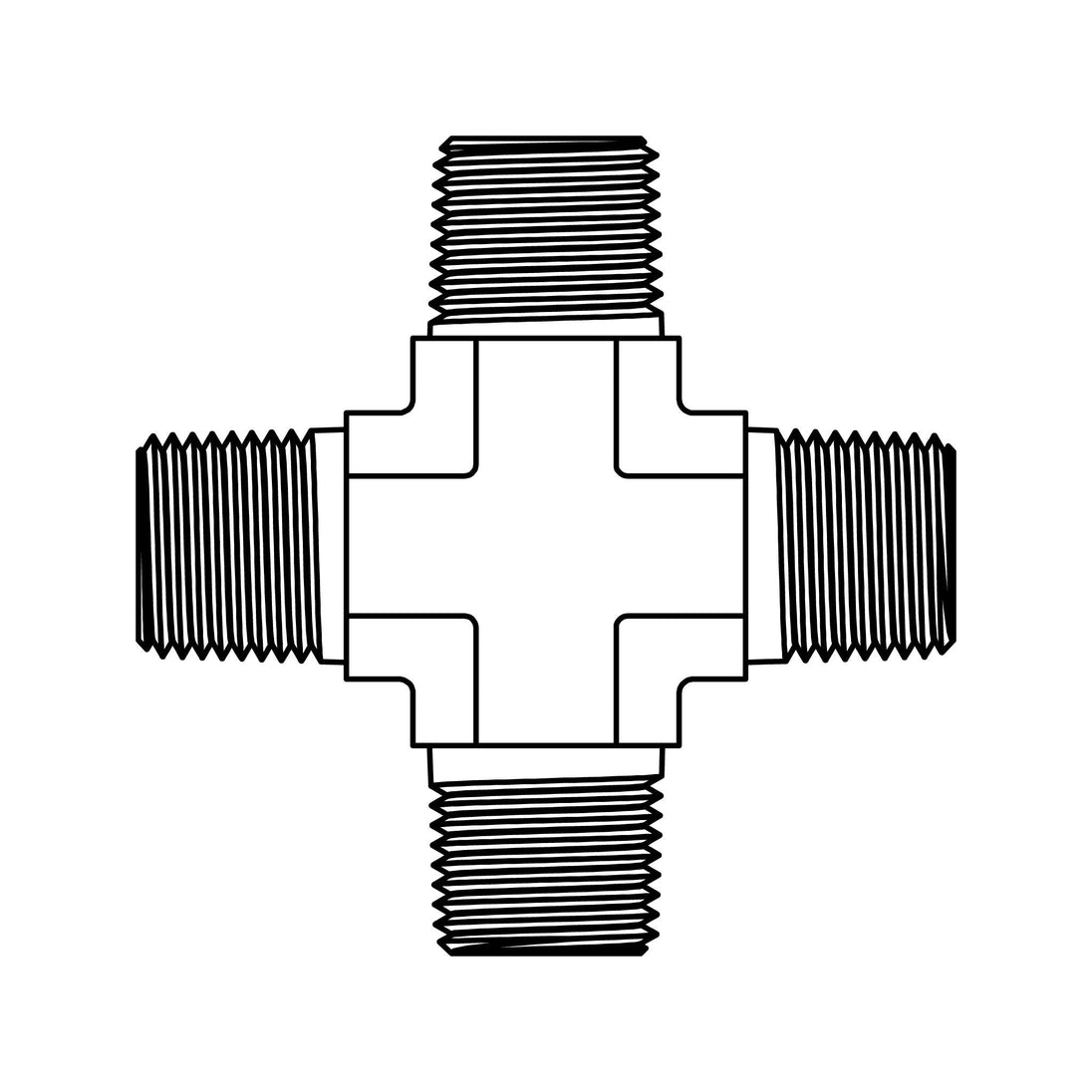 5650 - 04 - 04 - 04 - 04 Pipe Cross - GetHydraulics.com