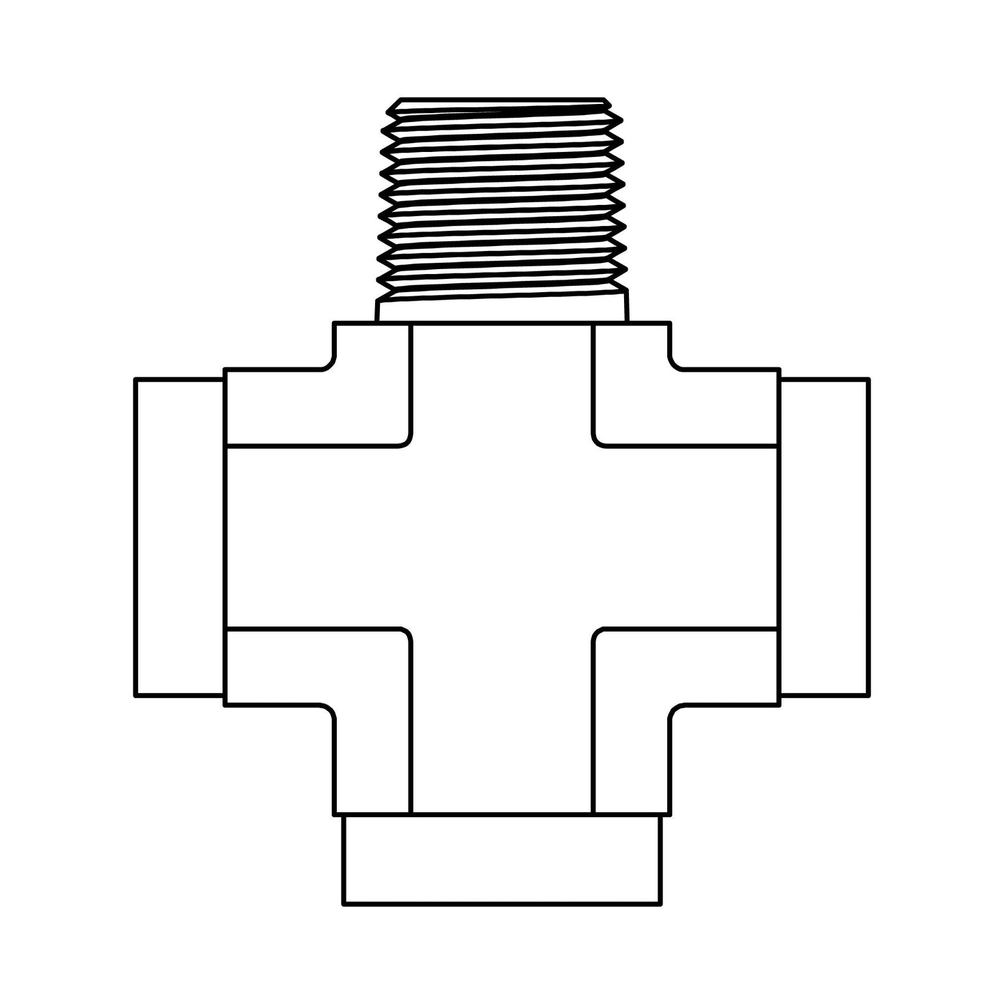 5655 - 04 - 04 - 04 - 04 Pipe Cross - GetHydraulics.com