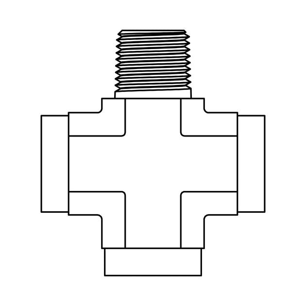 5655 - 04 - 04 - 04 - 04 Pipe Cross - GetHydraulics.com