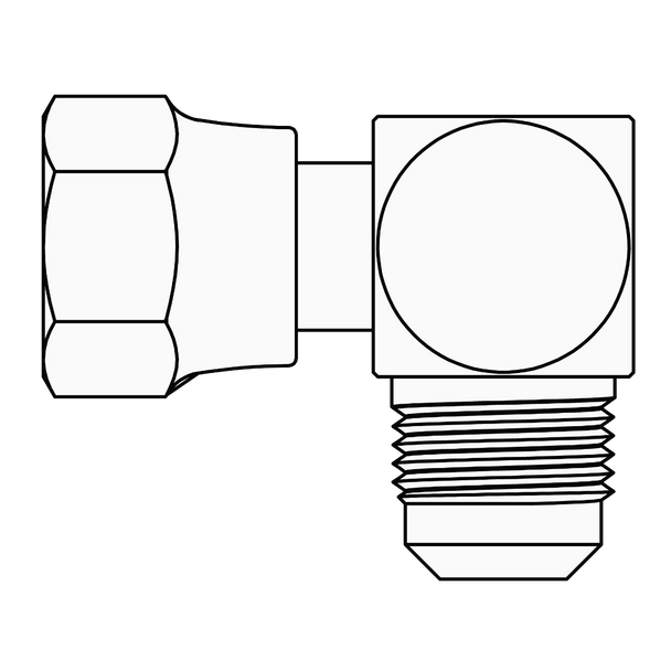 5790 - 08 - 08 SAE 45° Swivel to Elbow 90°, Brass - GetHydraulics
