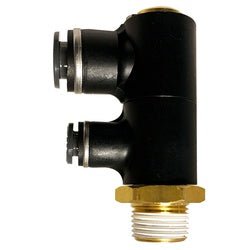 58060406C Male Double Universal 90 - deg Elbow, 3/8 - in Push - to - Connect x 1/4 - in Push - to - Connect x 3/8 - in Male NPT, Composite Body - GetHydraulics.com