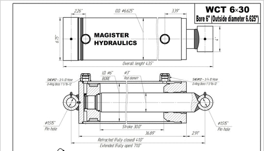 6" Bore Cross Tube Hydraulic Cylinders - GetHydraulics