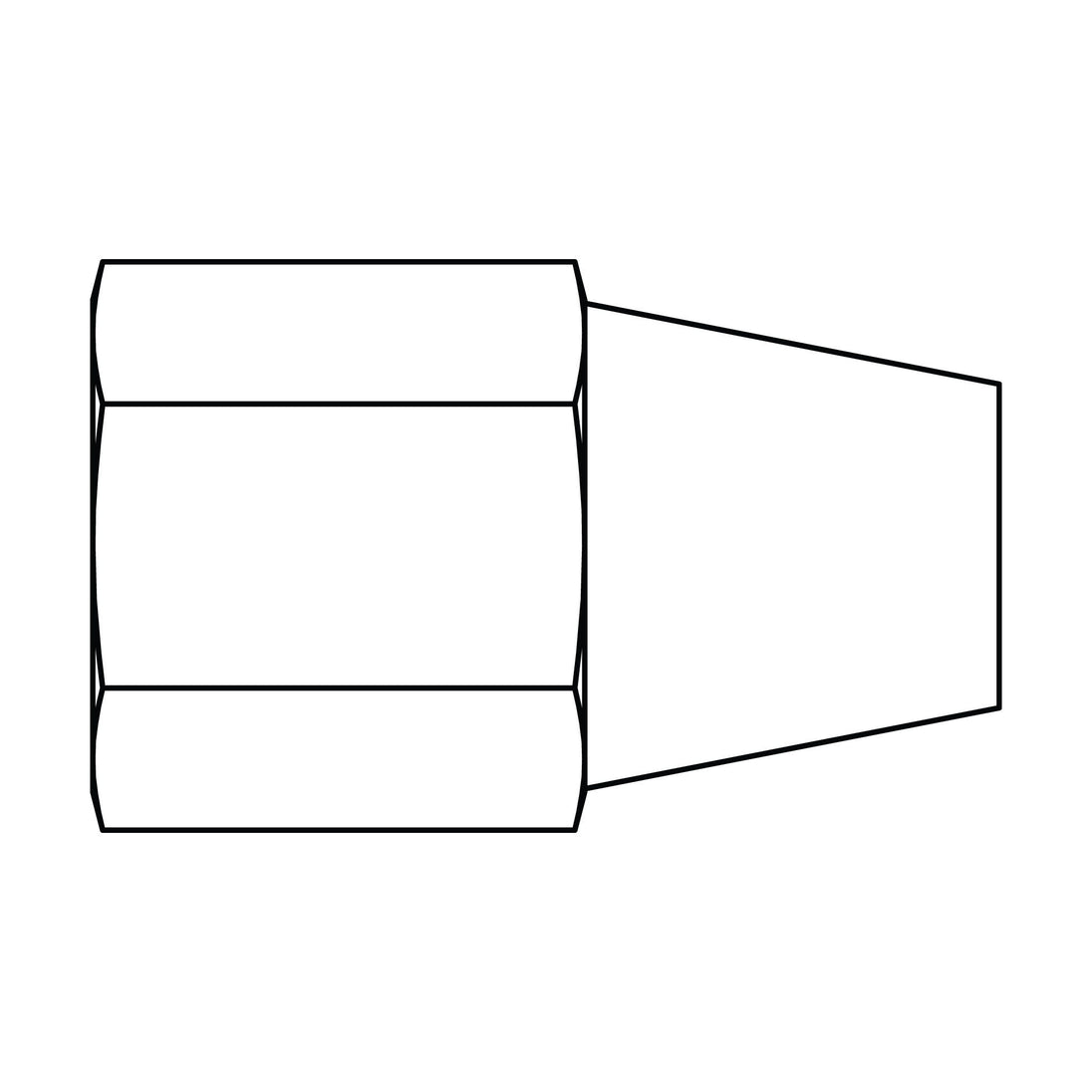 61L - 04 Long Tube Nut, Brass Compression - GetHydraulics