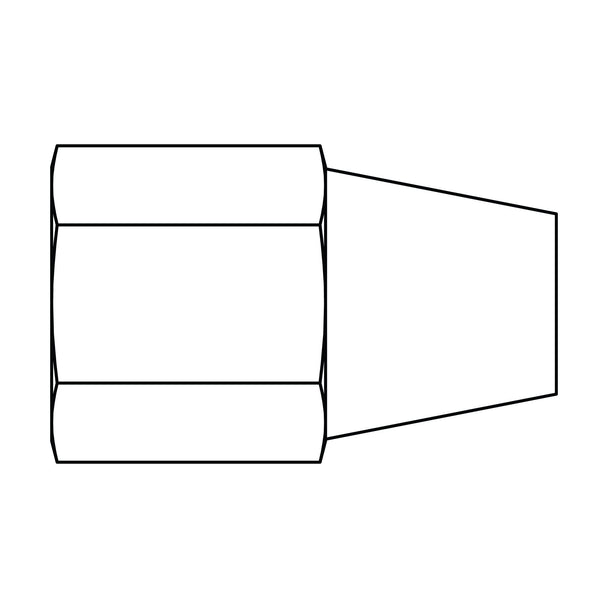 61L - 06 Long Tube Nut, Brass Compression - GetHydraulics