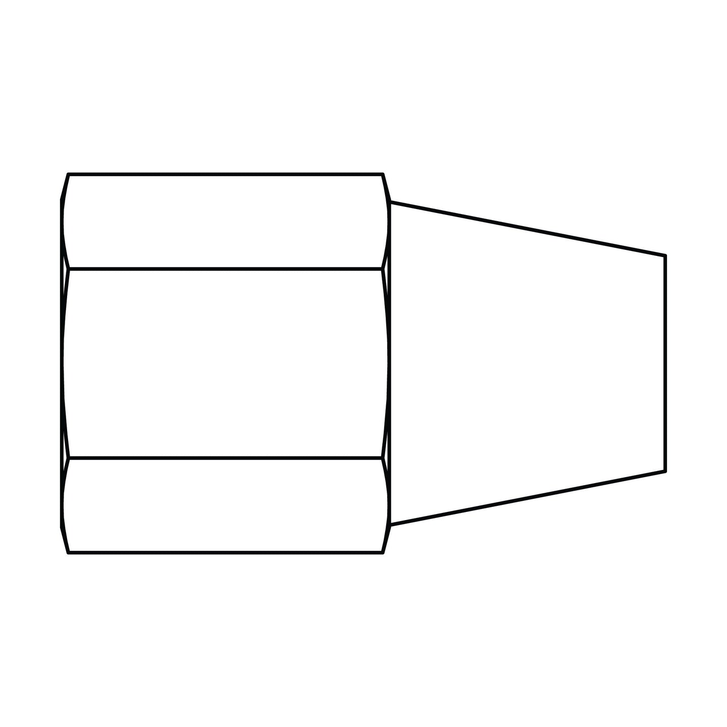 61L - 08 Long Tube Nut, Brass Compression - GetHydraulics.com