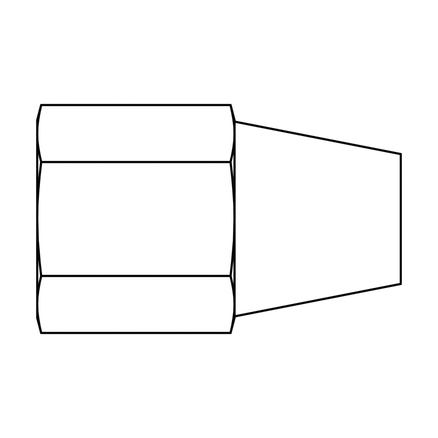 61L-10 Long Tube Nut, Brass Compression