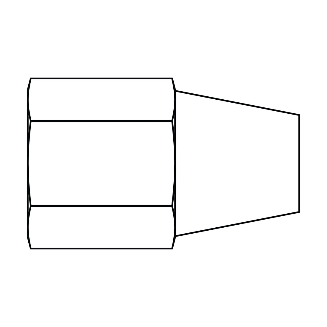 61L-05 Long Tube Nut, Brass Compression