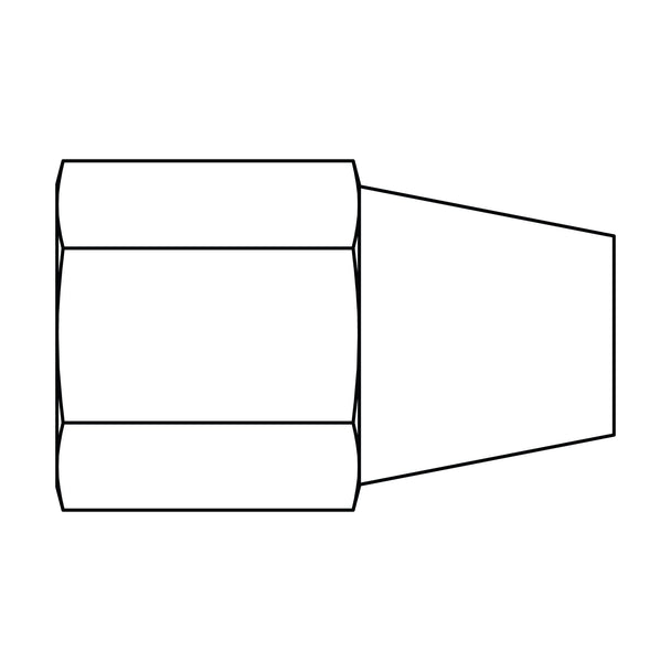 61L-05 Long Tube Nut, Brass Compression