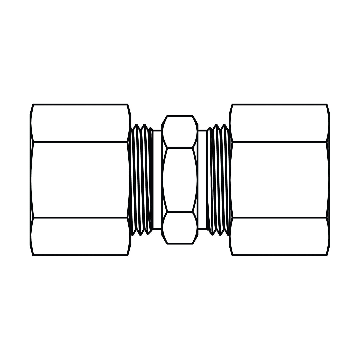 62 - 04 - 02 Tube Union, Brass Compression - GetHydraulics