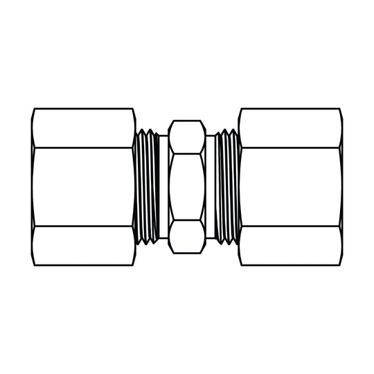 62 - 04 - 02 Tube Union, Brass Compression - GetHydraulics