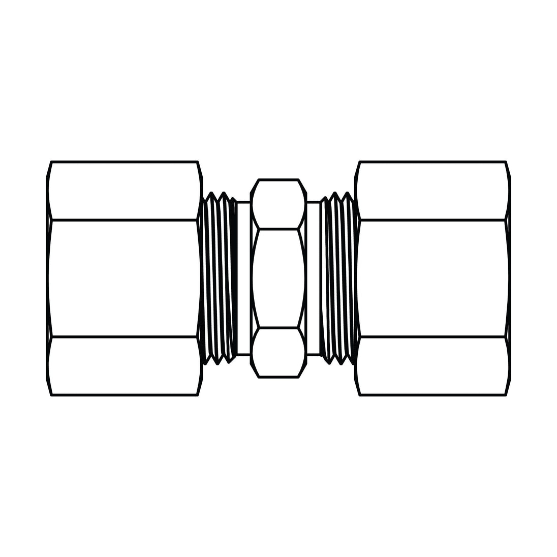 62 - 06 - 06 Tube Union, Brass Compression - GetHydraulics.com